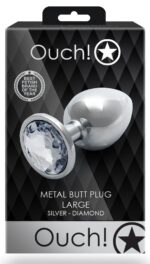 bijou anal round gem l 8 x 4cm argente transparent 1 5