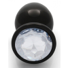 bijou anal round gem l 8 x 4cm noir transparent 2