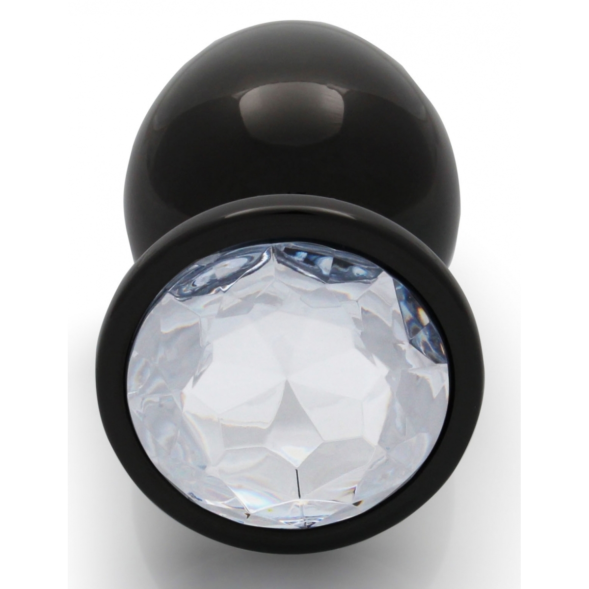 bijou anal round gem l 8 x 4cm noir transparent 2