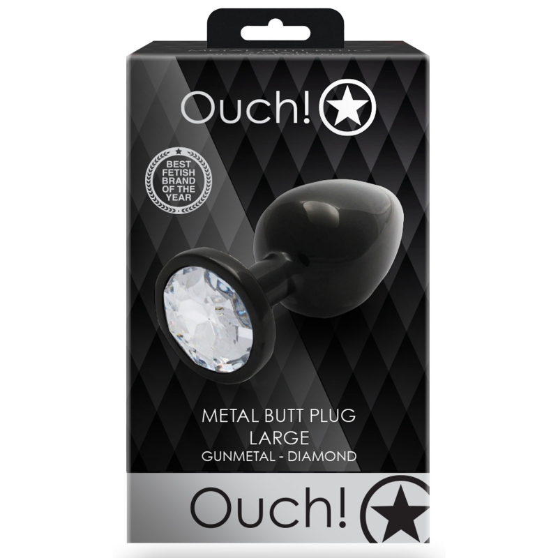 bijou anal round gem l 8 x 4cm noir transparent 5