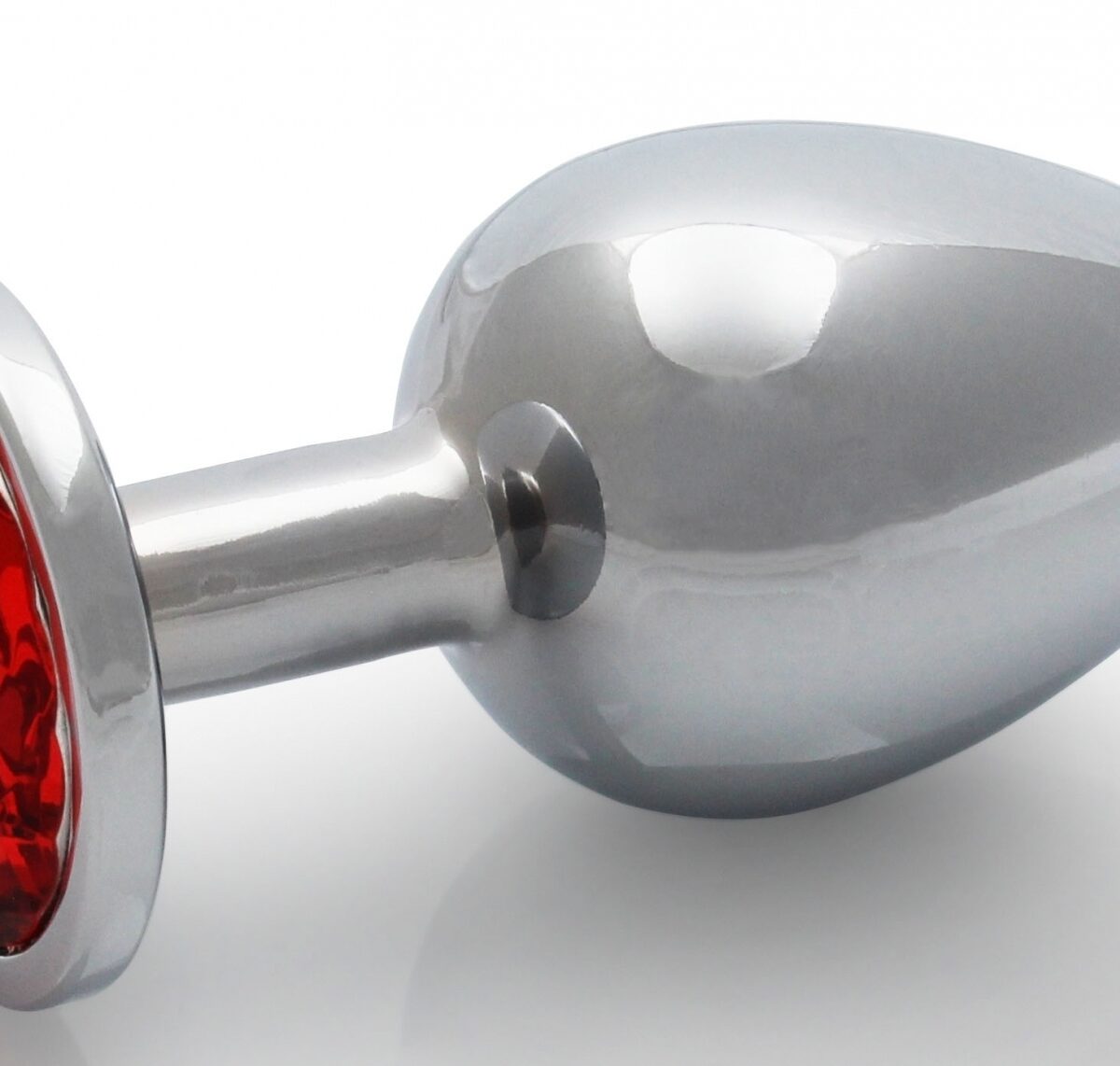 bijou anal round gem m 7 x 33 cm argente rouge