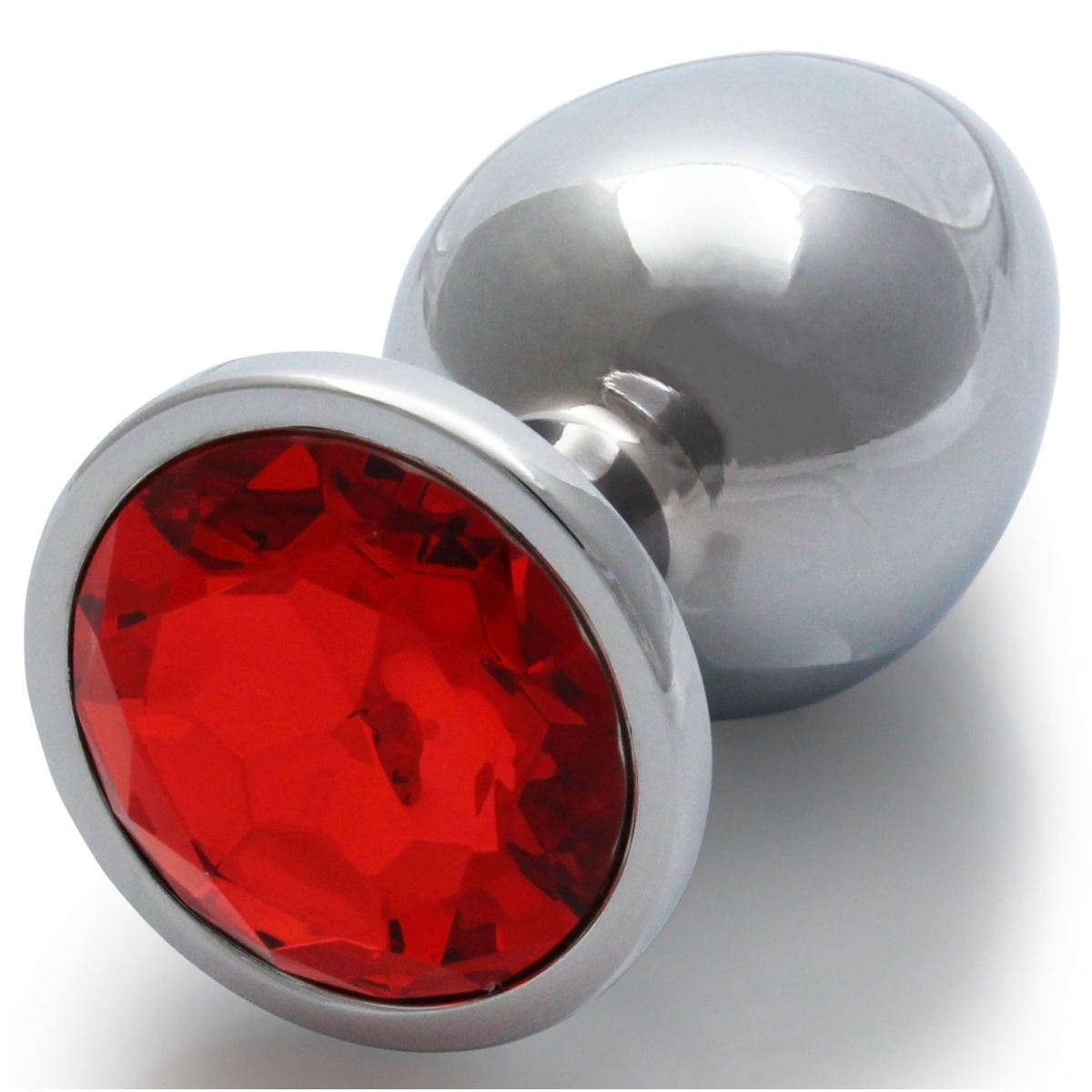 bijou anal round gem m 7 x 33 cm argente rouge 2