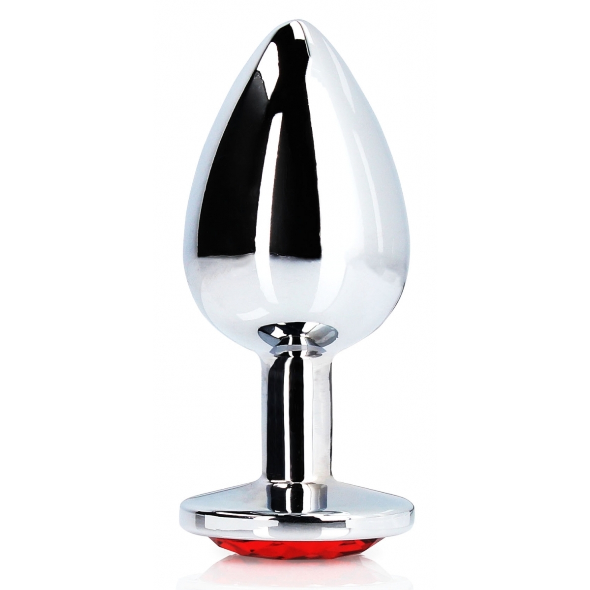 bijou anal round gem m 7 x 33 cm argente rouge 3