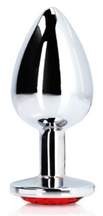 bijou anal round gem m 7 x 33 cm argente rouge 3