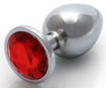 bijou anal round gem m 7 x 33 cm argente rouge 4
