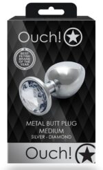 bijou anal round gem m 7 x 33 cm argente transparent 1
