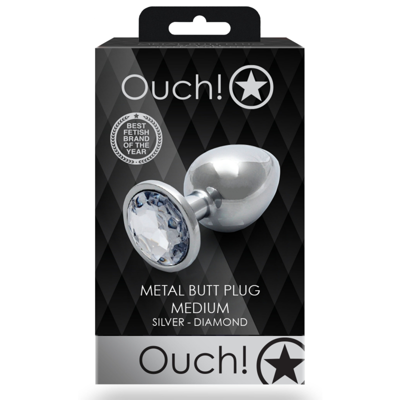bijou anal round gem m 7 x 33 cm argente transparent 1