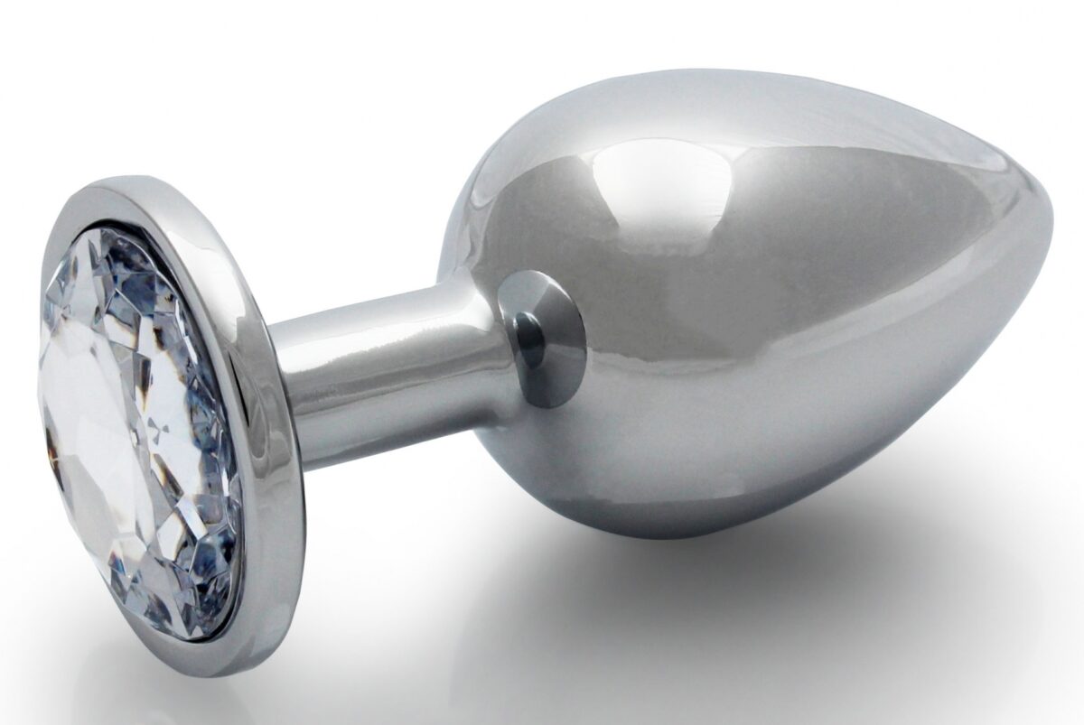 bijou anal round gem m 7 x 33 cm argente transparent