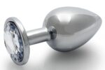 bijou anal round gem m 7 x 33 cm argente transparent