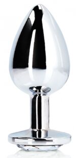 bijou anal round gem m 7 x 33 cm argente transparent 2