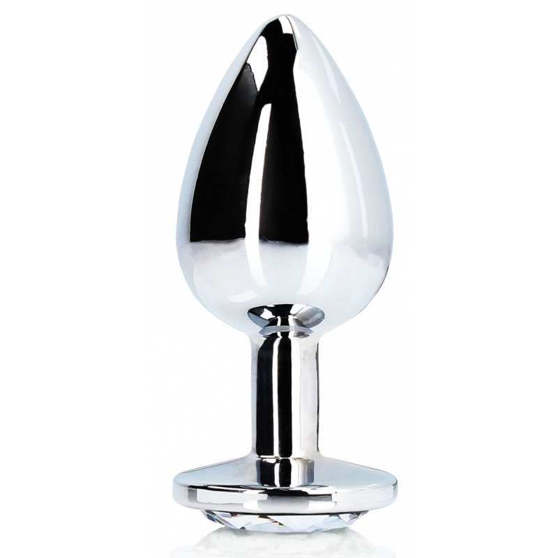 bijou anal round gem m 7 x 33 cm argente transparent 2