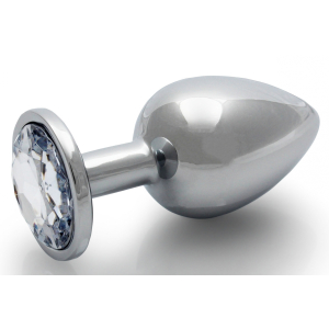 bijou anal round gem m 7 x 33 cm argente transparent