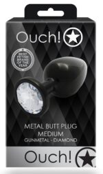 bijou anal round gem m 7 x 33 cm noir transparent 1