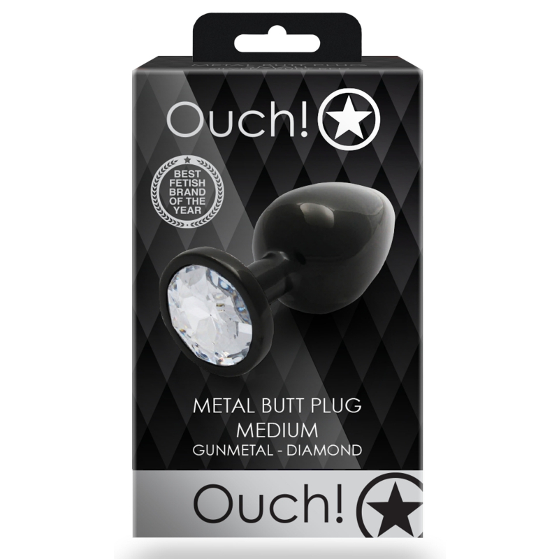 bijou anal round gem m 7 x 33 cm noir transparent 1