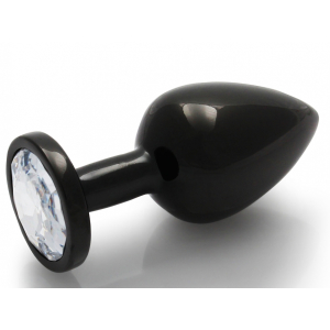 bijou anal round gem m 7 x 33 cm noir transparent