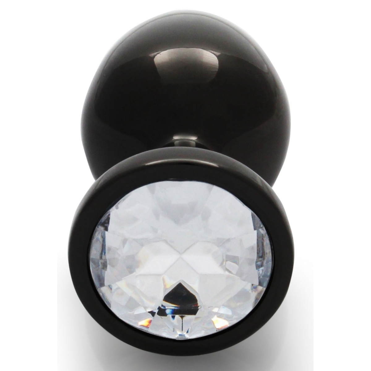 bijou anal round gem m 7 x 33 cm noir transparent 4