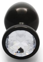 bijou anal round gem m 7 x 33 cm noir transparent 4