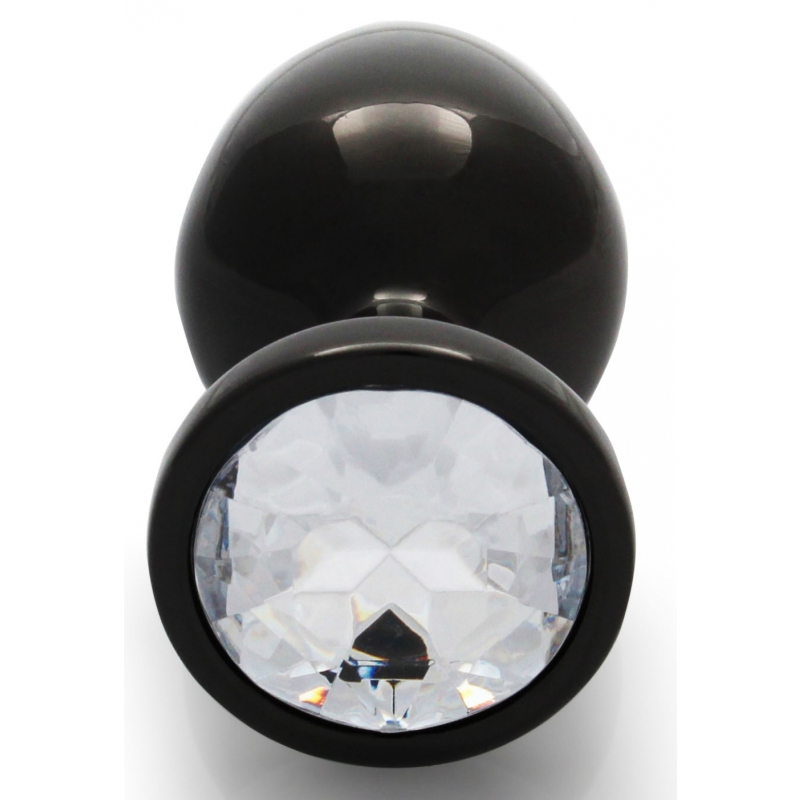 bijou anal round gem m 7 x 33 cm noir transparent 4