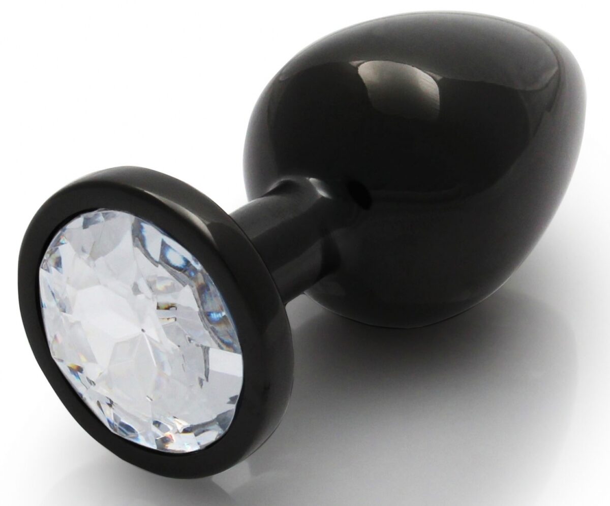 bijou anal round gem m 7 x 33 cm noir transparent 5