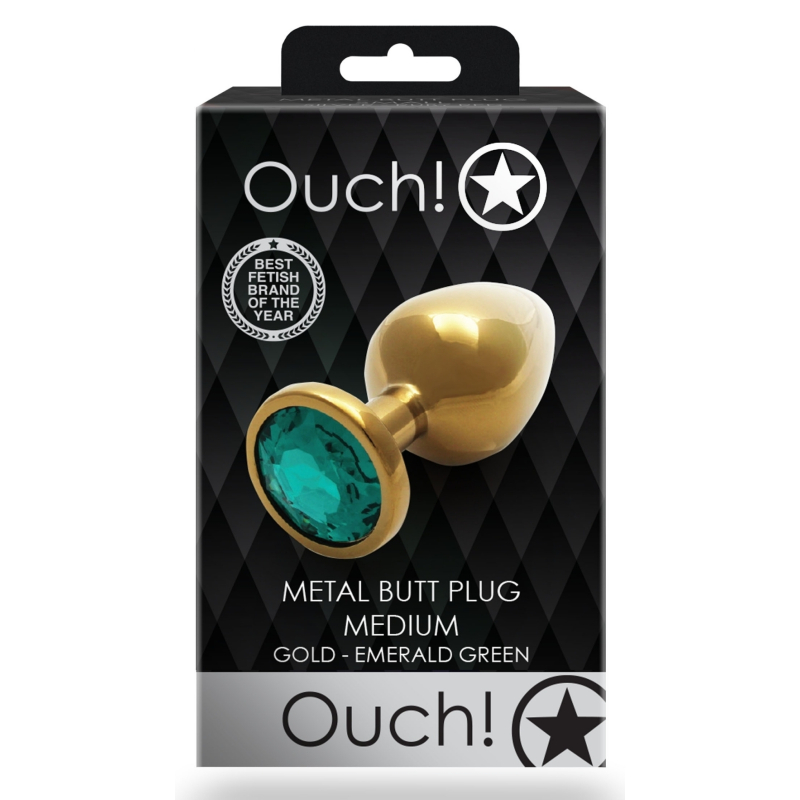 bijou anal round gem m 7 x 33cm dore vert 1
