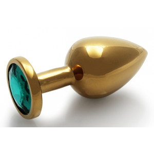bijou anal round gem m 7 x 33cm dore vert