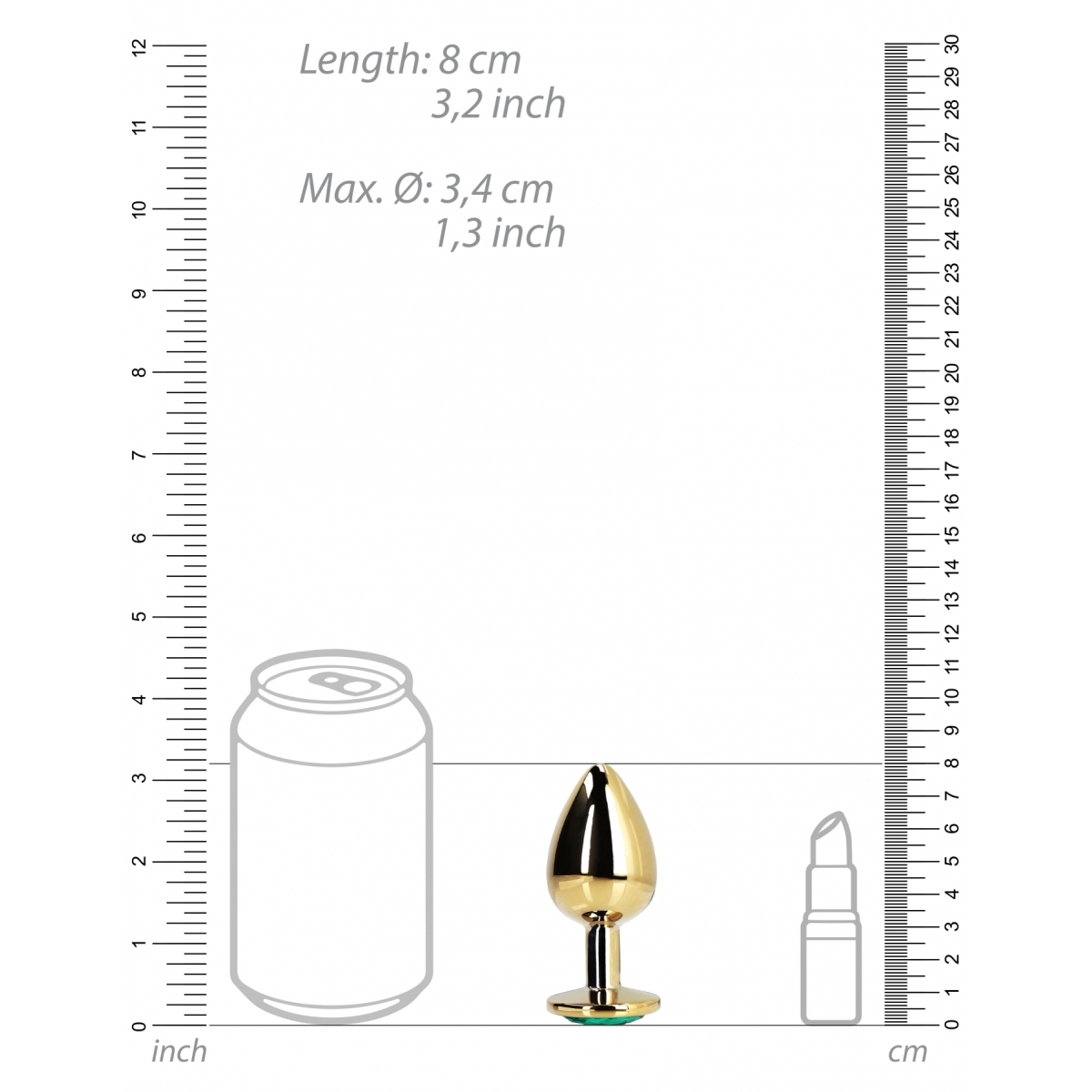 bijou anal round gem m 7 x 33cm dore vert 5