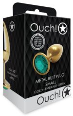 bijou anal round gem s 6 x 26 cm dore vert 1