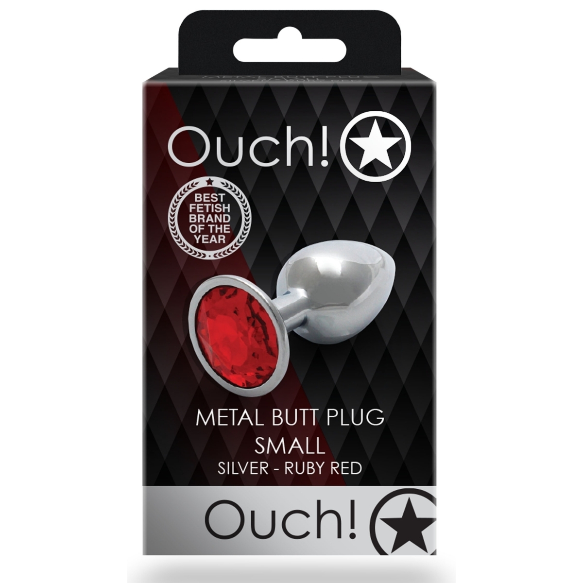 bijou anal round gem s 6 x 26cm argente rouge 1