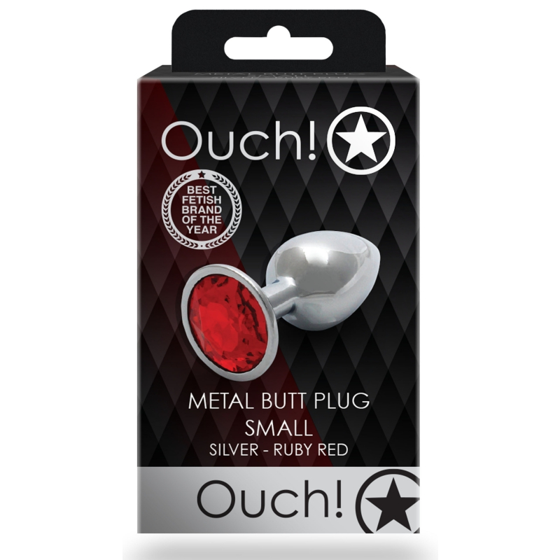 bijou anal round gem s 6 x 26cm argente rouge 1