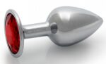 bijou anal round gem s 6 x 26cm argente rouge