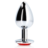 bijou anal round gem s 6 x 26cm argente rouge 2