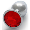 bijou anal round gem s 6 x 26cm argente rouge 3