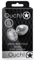 bijou anal round gem s 6 x 26cm argente transparent 1
