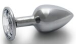 bijou anal round gem s 6 x 26cm argente transparent