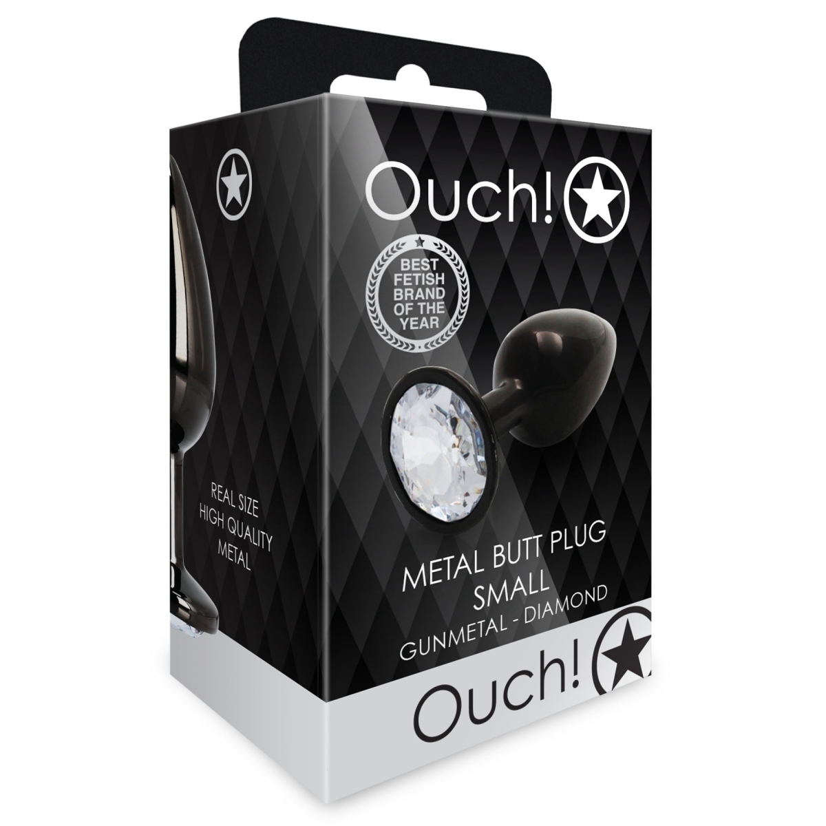 bijou anal round gem s 6 x 26cm noir transparent 1