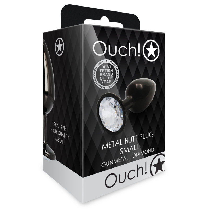 bijou anal round gem s 6 x 26cm noir transparent 1