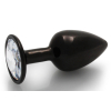 bijou anal round gem s 6 x 26cm noir transparent