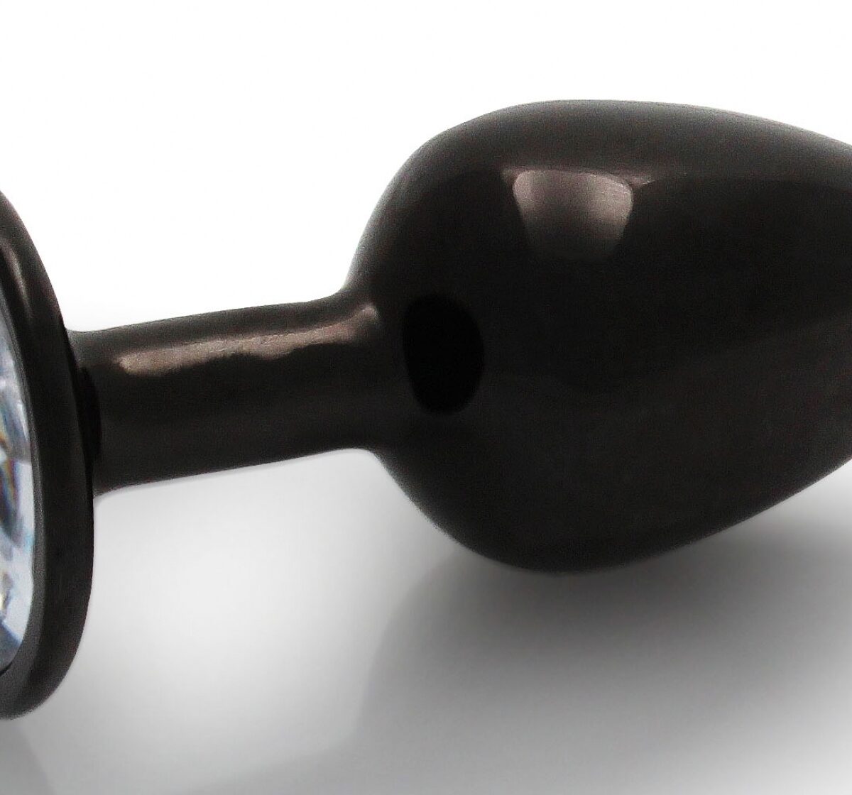 bijou anal round gem s 6 x 26cm noir transparent
