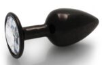 bijou anal round gem s 6 x 26cm noir transparent