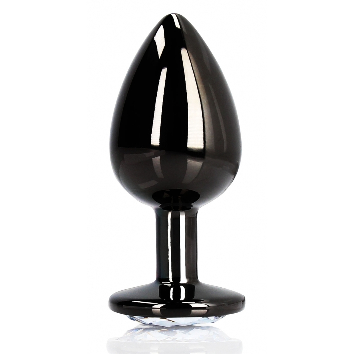 bijou anal round gem s 6 x 26cm noir transparent 2