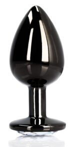 bijou anal round gem s 6 x 26cm noir transparent 2