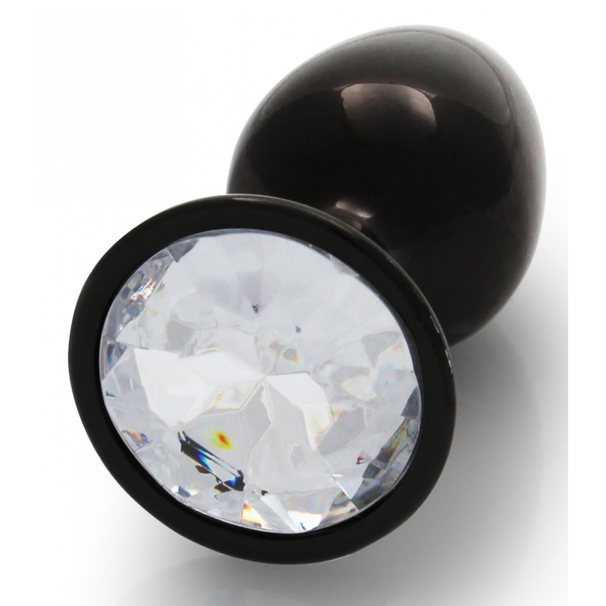 bijou anal round gem s 6 x 26cm noir transparent 3