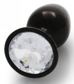 bijou anal round gem s 6 x 26cm noir transparent 3