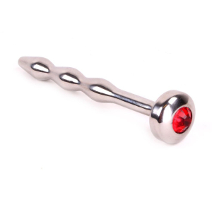 bijou d uretre jewelled 7cm x 8mm rouge