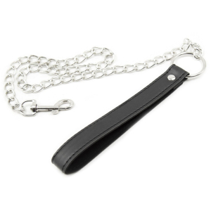 black leash with chain