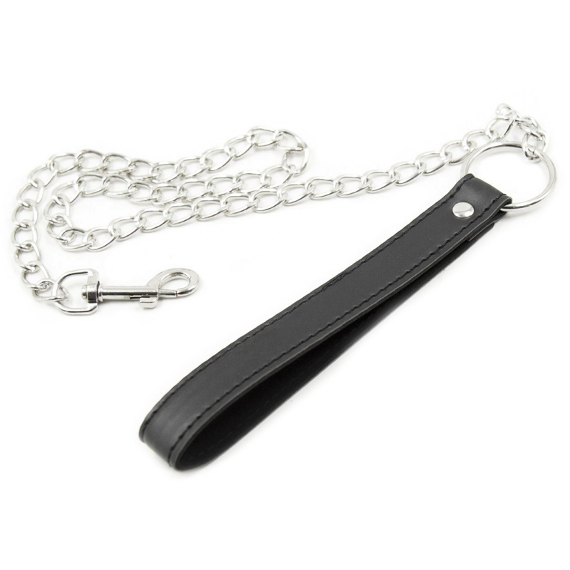 black leash with chain