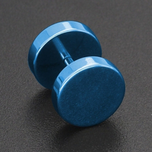 black screw stud earring for men blue