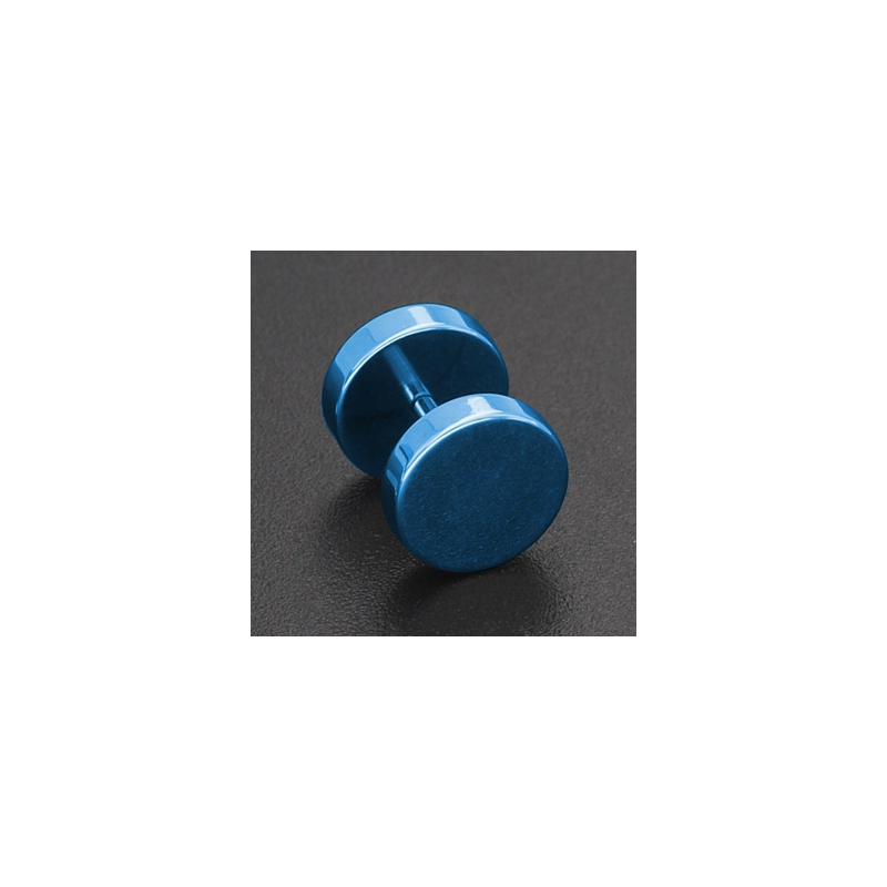 black screw stud earring for men blue