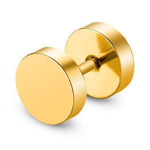 black screw stud earring for men gold