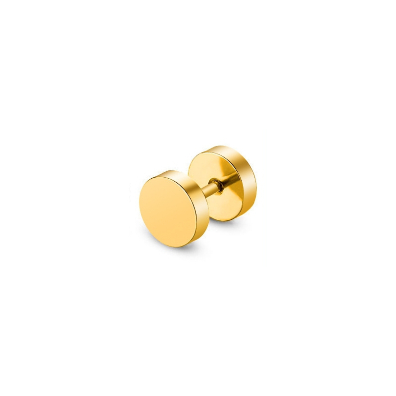 black screw stud earring for men gold